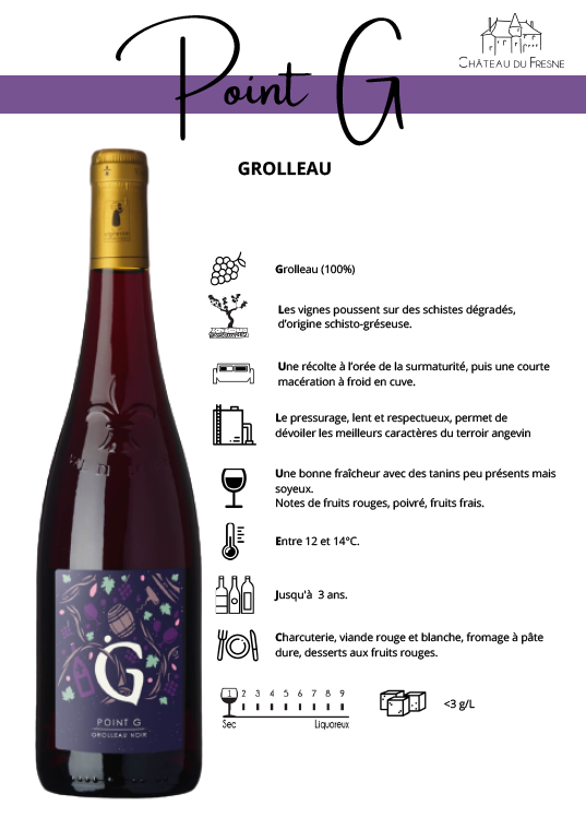 Grolleau Vin rouge Anjou Vin de Pays Val de Loire